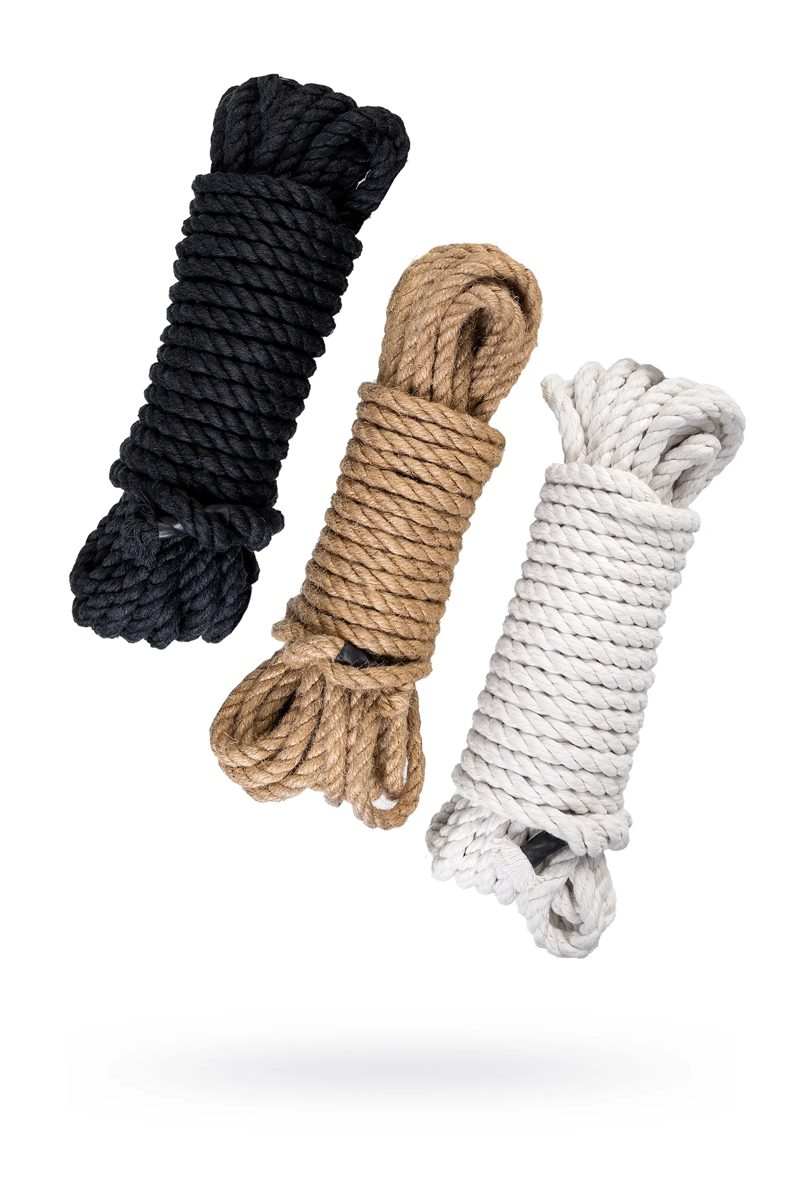 Набор из трех натуральных веревок Pecado BDSM, хлопок/джут, по 10 метров