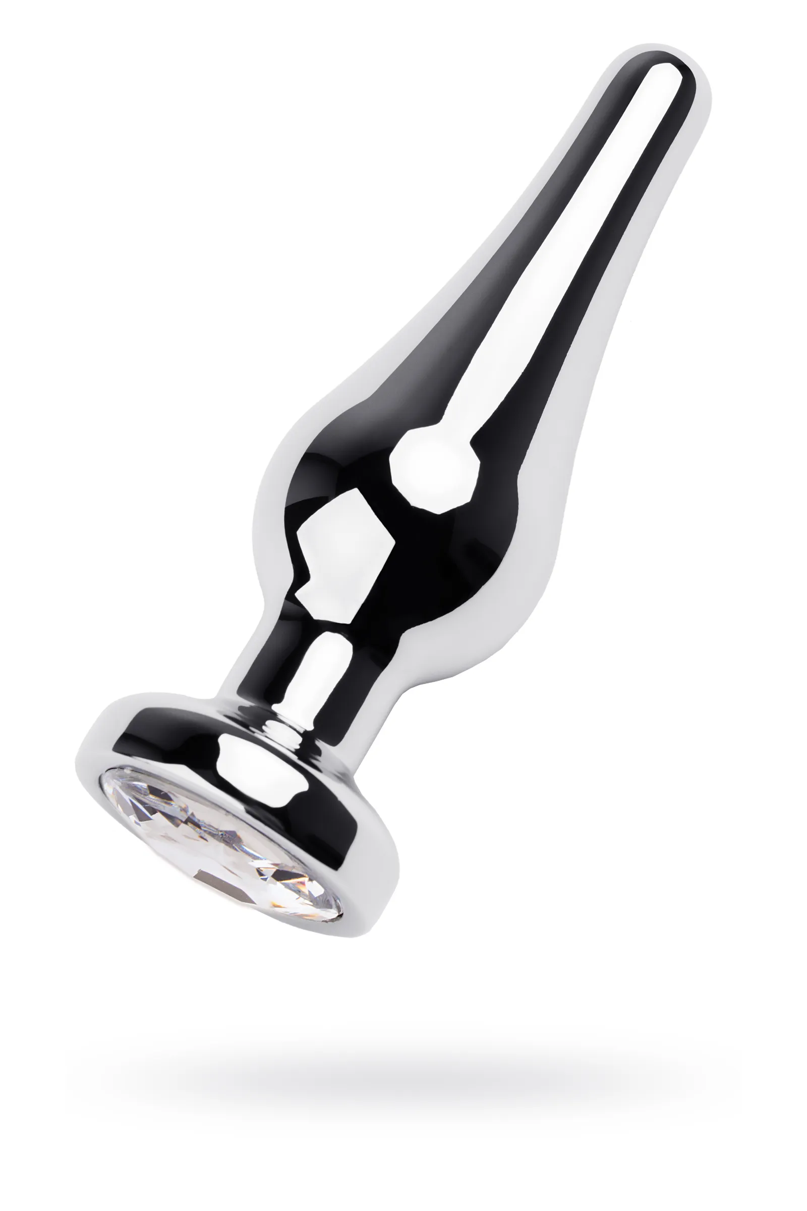 Анальный страз TOYFA Metall, металл, серебристый, с кристаллом цвета алмаз, 10 см, Ø 3 см, 95 г