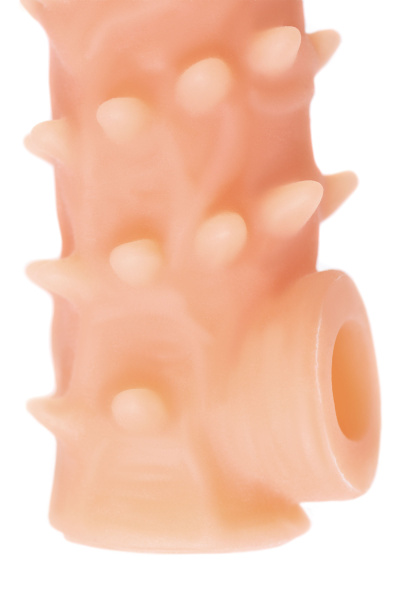 Насадка KOKOS реалистичная с дополнительной стимуляцией, TPE, телесная, 10 см