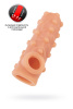 Насадка KOKOS реалистичная с дополнительной стимуляцией, TPE, телесная, 12 см