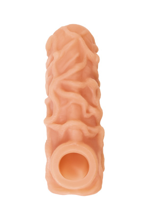 Насадка KOKOS реалистичная с дополнительной стимуляцией, TPE, телесная, 14 см