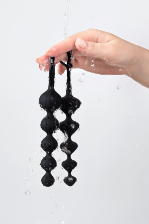 Набор анальных  цепочек  Satisfyer  BEADS, силикон, черный, 27 см