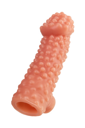 Насадка KOKOS реалистичная с дополнительной стимуляцией, TPE,телесная, 15,6 см, Ø 4,7