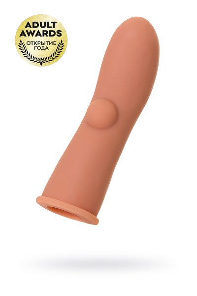 Насадка KOKOS реалистичная с  имитацией пирсинга,TPR, телесная,, 14.7 см