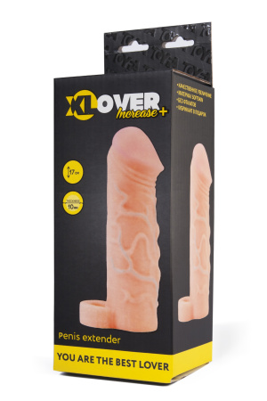 Насадка TOYFA XLover с кольцом, телесная, 17 см, Ø 4